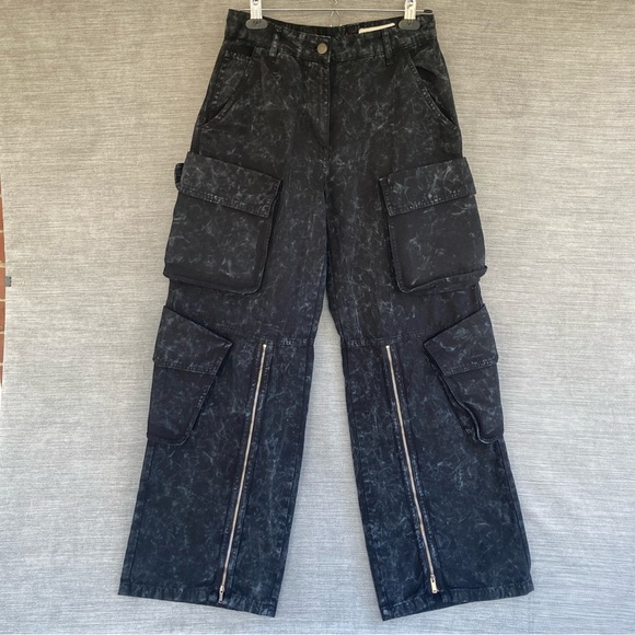 Zara Pants - Zara Cargo Pants Zipper Pocket Baggy Pants Acid Wash Women’s Small